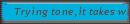 Trying tone,it takes what?